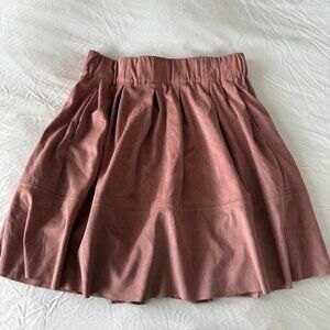 Pink Mini Skirt - Suede - Size 34/Small